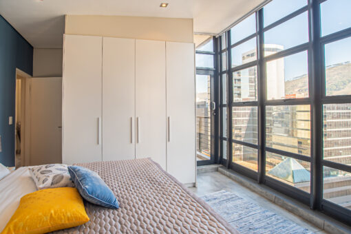 Commercial photography - interior spaces of a city view bedroom