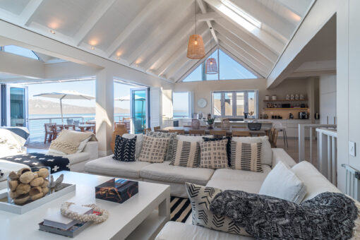 Commercial photography - interior spaces - Double volume living area in holiday home in Langebaan