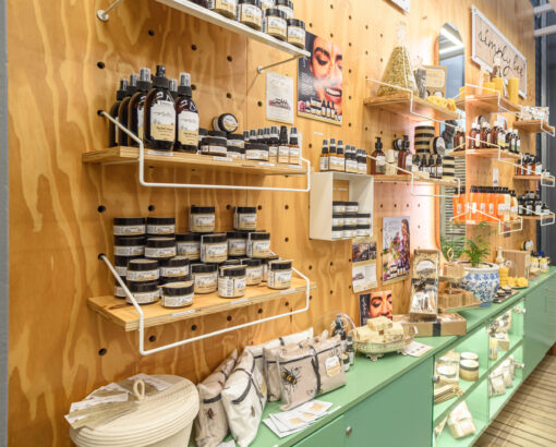 Commercial photography at Simply Bee shop at the Beauty shed in the Waterfront